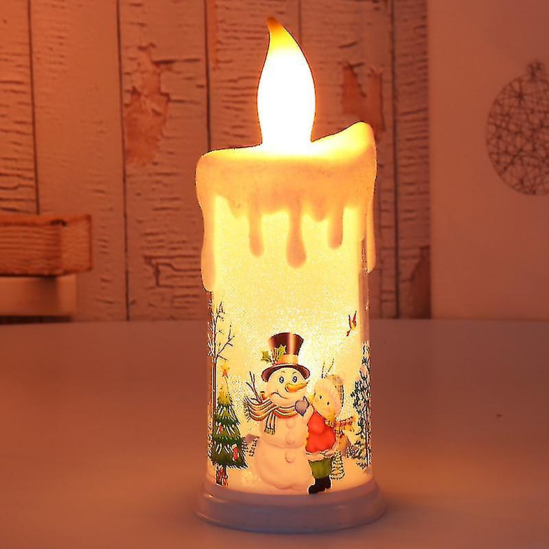 Santa Claus Night Light Christmas Decoration Simulation Flame Candle Led Lamp