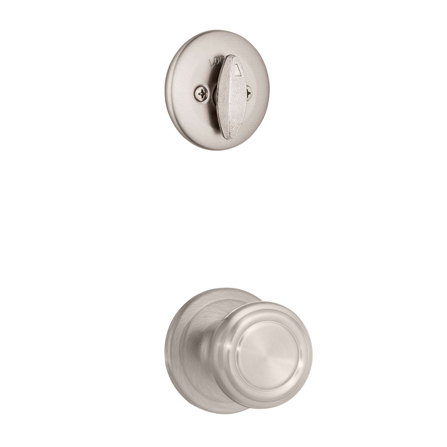 Kwikset SmartKey Chelsea/Cameron Satin Nickel Entry Handleset KW1 1-3/4 in.