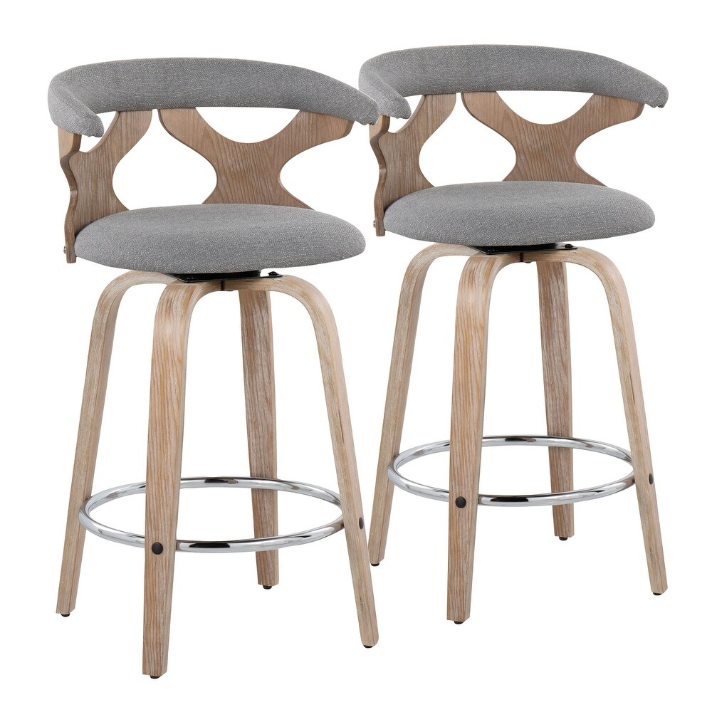 Carson Carrington Viby Fixed Height Counter Stool with Bent Wood Legs   Round Footrest (Set of 2)