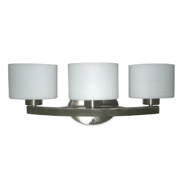 allen + roth Merington 21.5-in 3-Light Brushed Nickel Transitional Vanity Light