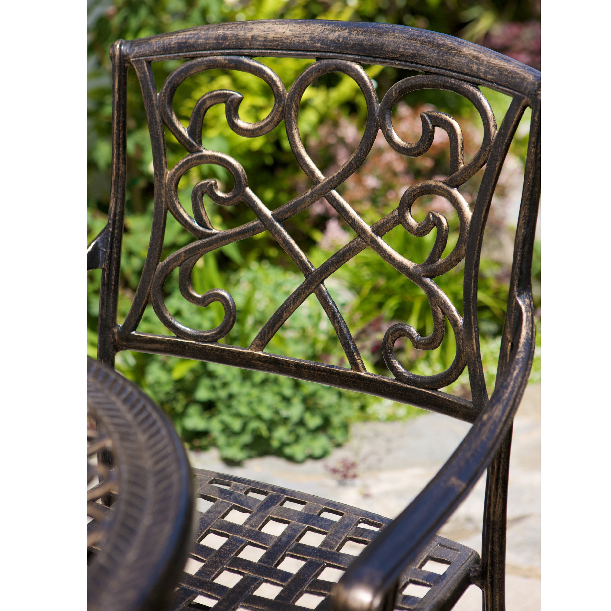 Paris Outdoor 3pc Copper Cast Aluminum Bistro Set