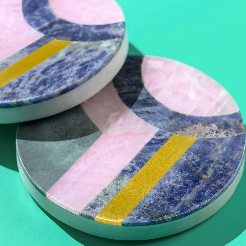 Provence Marble Coasters， Set of 4