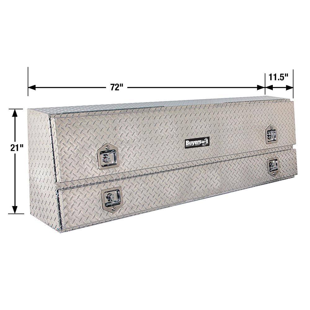 Buyers Products Company 72 Diamond Plate Aluminum Low Profile Crossbed Truck Tool Box 1705640