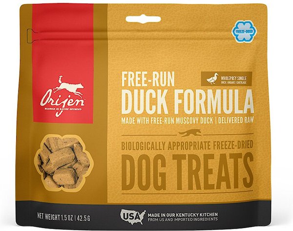 ORIJEN Free-Run Duck Formula Grain-Free Freeze-Dried Dog Treats