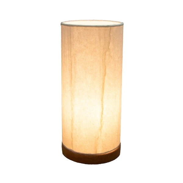 Handmade Paper Cylinder Glacier Table Lamp - 6 x 6 x 13