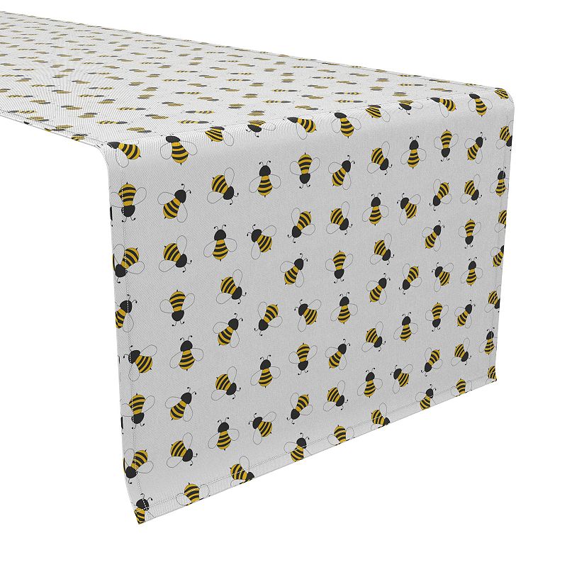 Table Runner， 100% Cotton， 16x72， Bumble Bees Flying