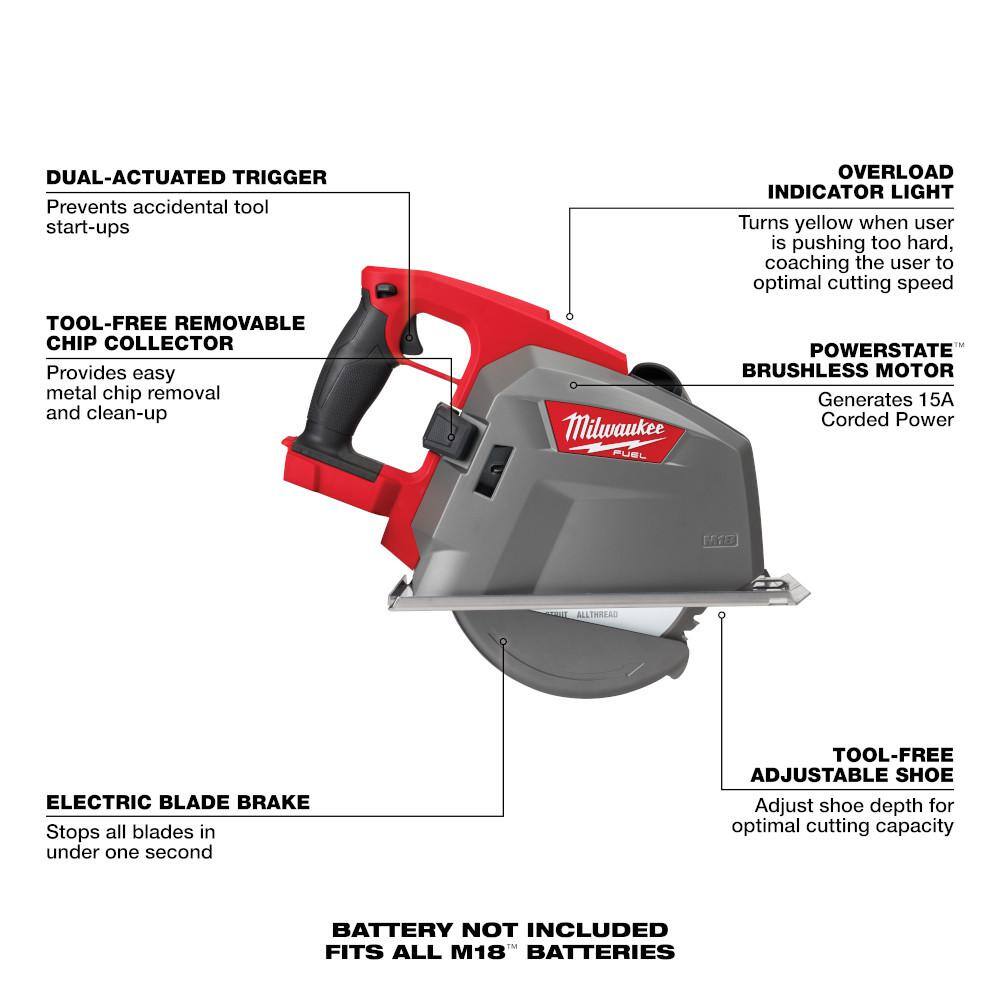 MW M18 FUEL 18V 8 in. Lithium-Ion Brushless Cordless Metal Cutting Circular Saw (Tool-Only) 2982-20