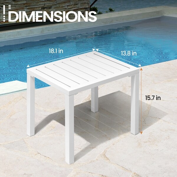 VredHom Outdoor Aluminum Patio Side Table