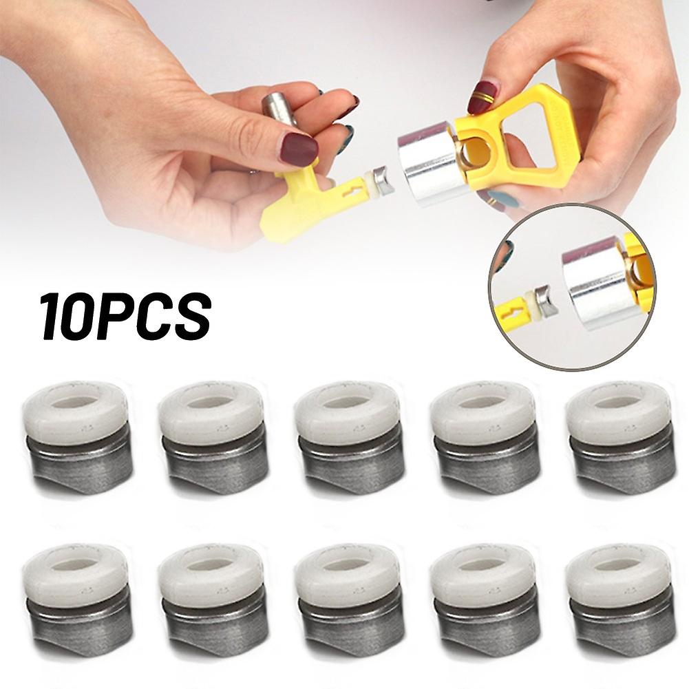 10pcs Pack One Seals Tip Gaskets For Airless Paint Spray Guns Rubber Stainless Steel Washer For Most Nozzles