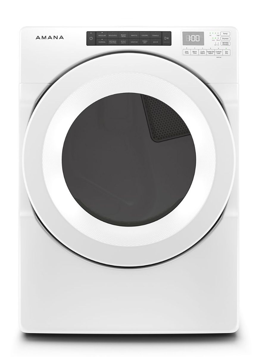 Amana 7.4 Cu. Ft. White Front-Load Electric Dryer With Sensor Drying