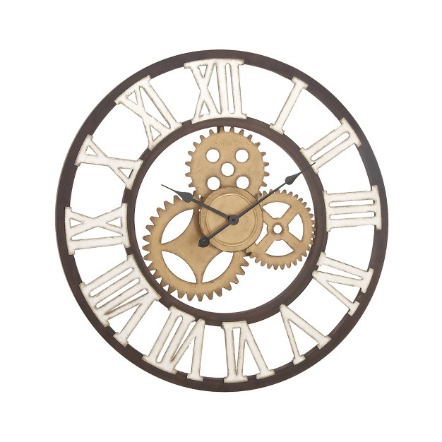 Metal Gear Wall Clock Brown Olivia amp May