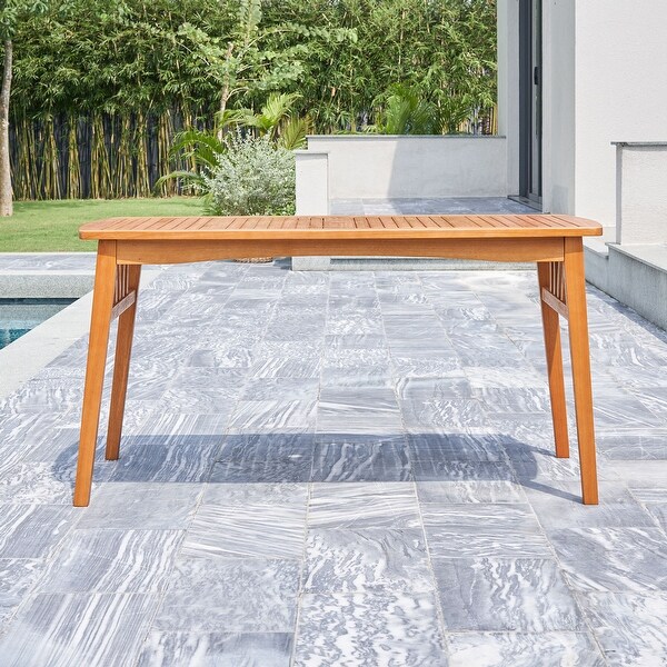 Honey Eucalyptus Wooden Outdoor Dining Table with Umbrella Hole