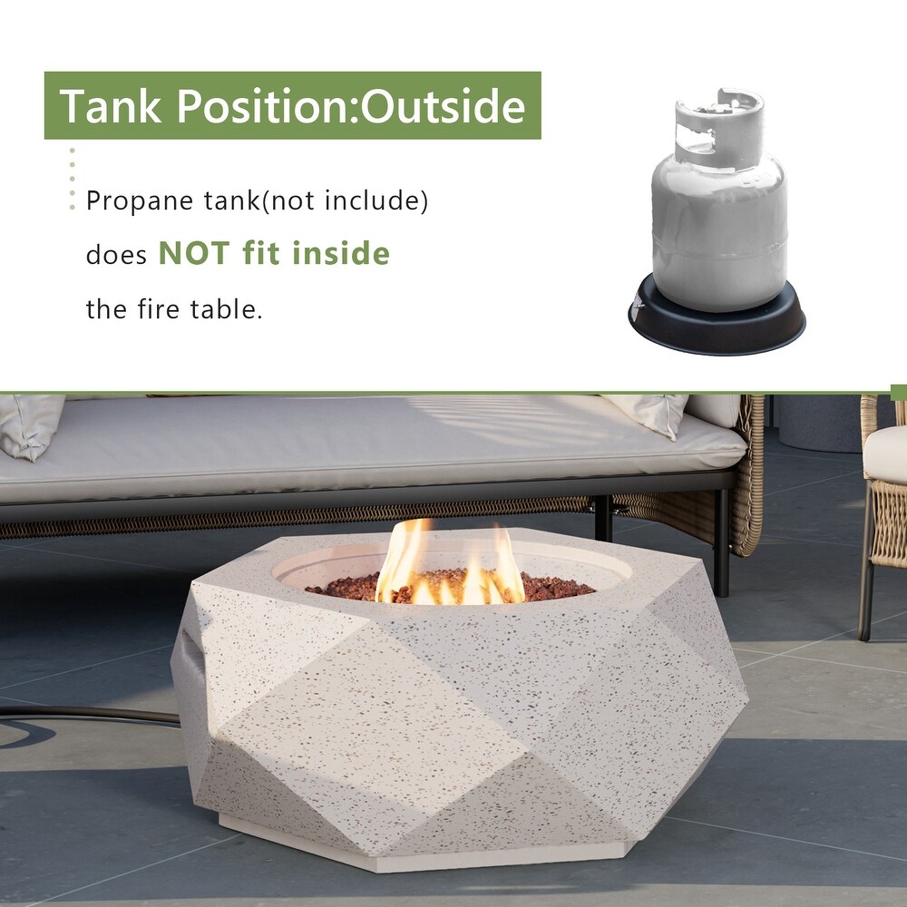 Hexagonal Terrazzo Outdoor Firepit Table