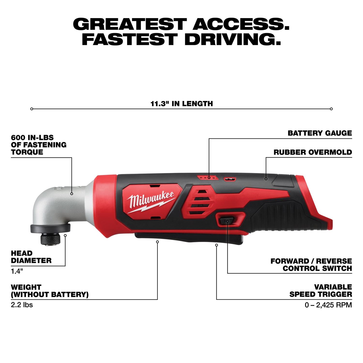 MW M12 12 V 1/4 in. Cordless Brushed Impact Driver Tool Only