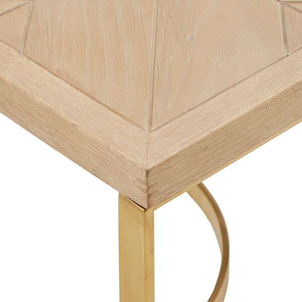 Minato Natural Finish and Gold End Table by iNSPIRE Q Bold