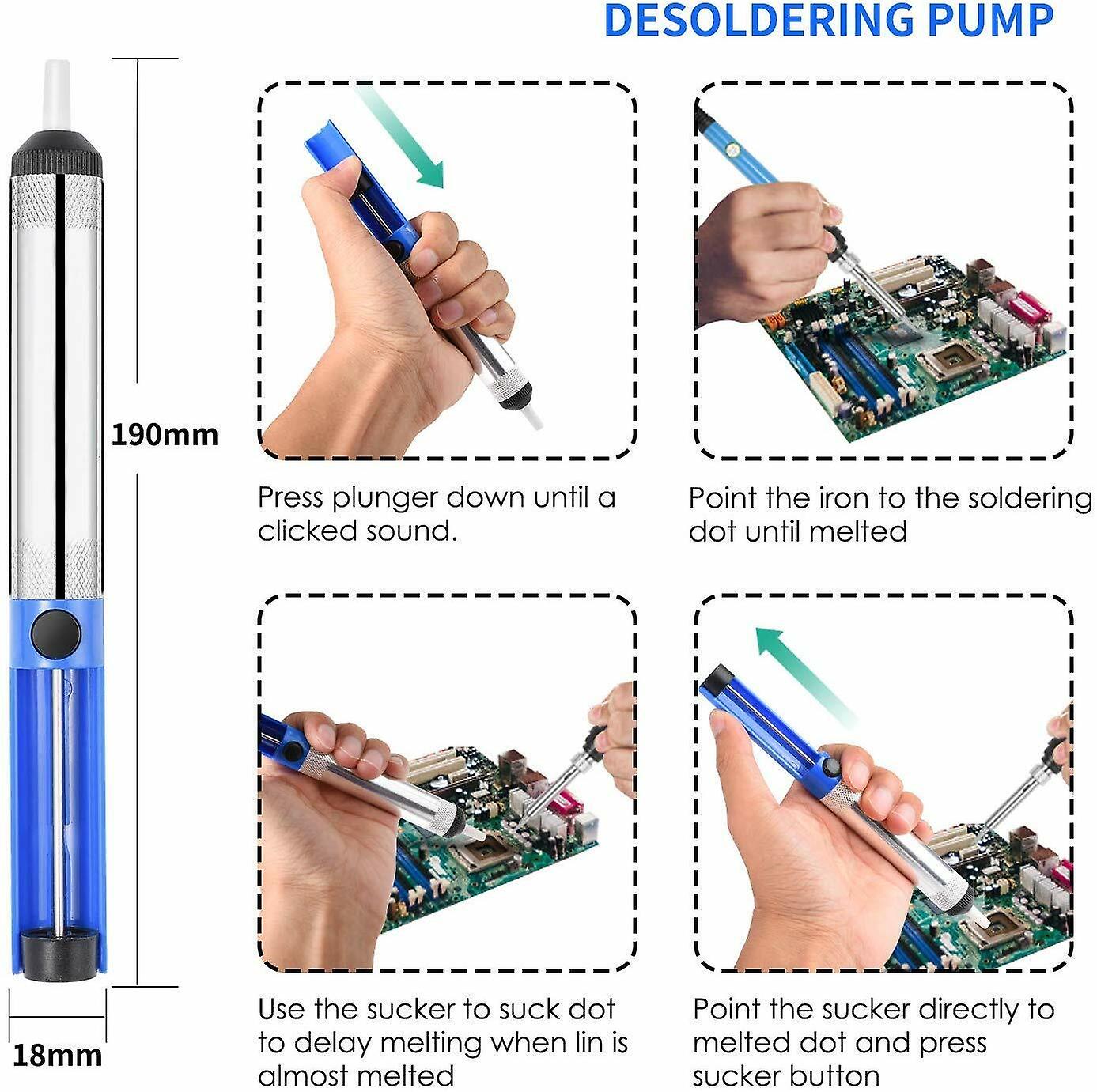 60w Soldering Iron Digital Lcd Electric Welding Tools Solder Wire Desoldering