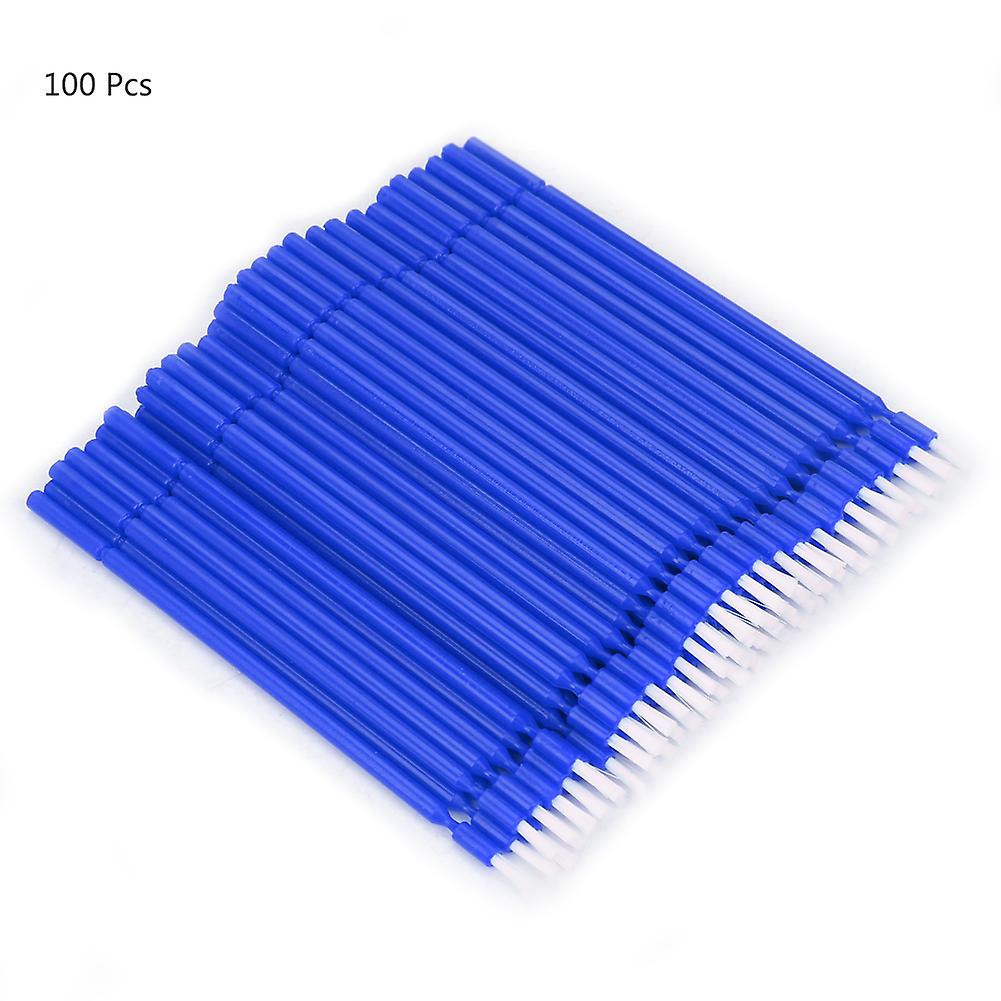 100 Pcs Dental Disposable Micro Applicator Brush Bendable Sticks (blue)