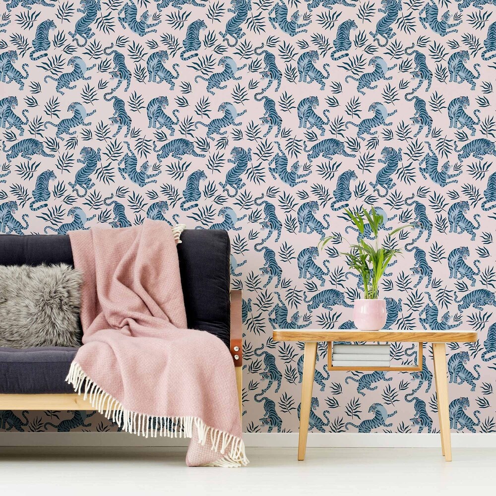 Blue Tiger Peel and Stick Removable Wallpaper 5046