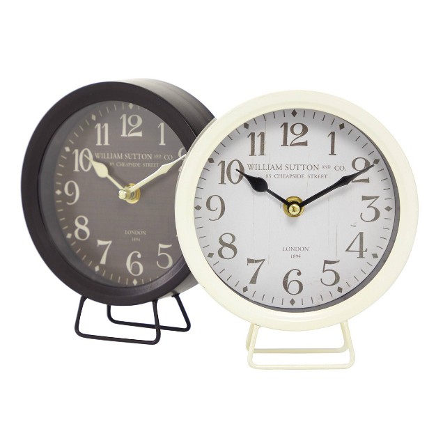 Set Of 2 Metal Clocks Black Olivia amp May