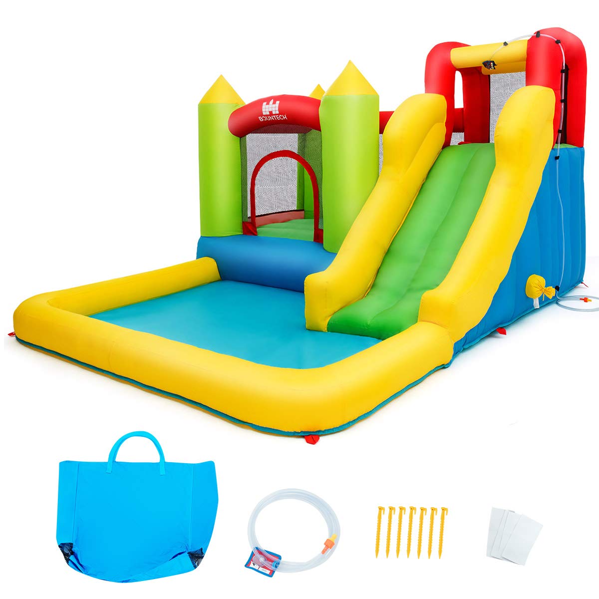 Inflatable Water Slide, Kids Bouncer with Slide (with 480W Air Blower)