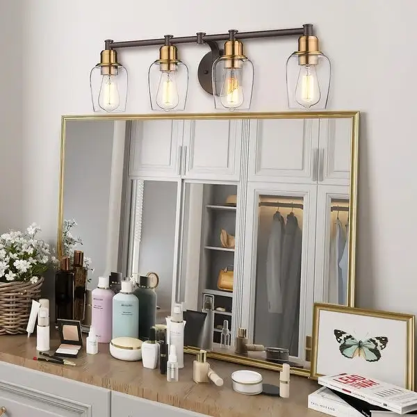 ModernBathroom Vanity Light With Clear Glass