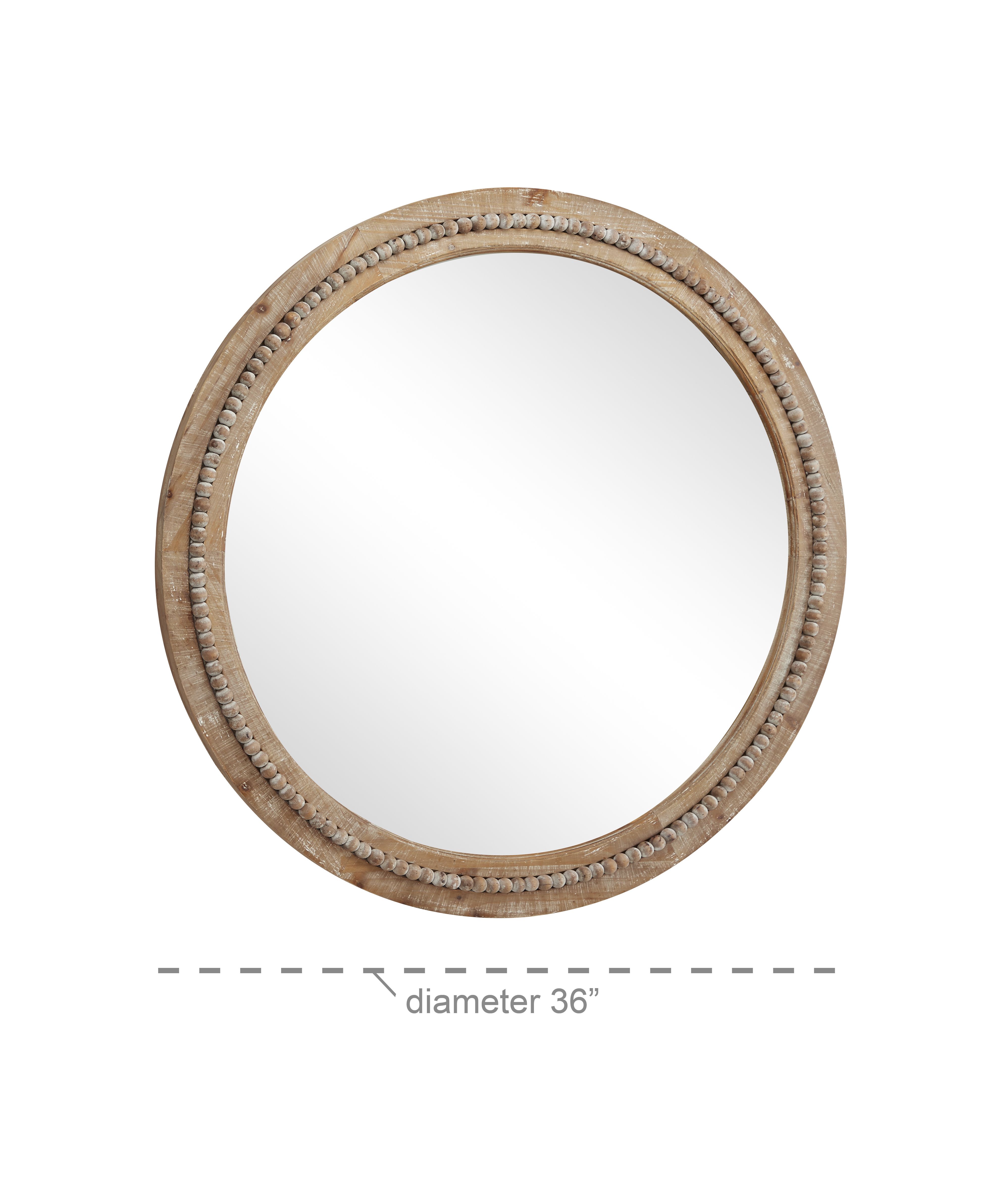 Light Brown Rustic Wood Wall Mirror 36 x 36