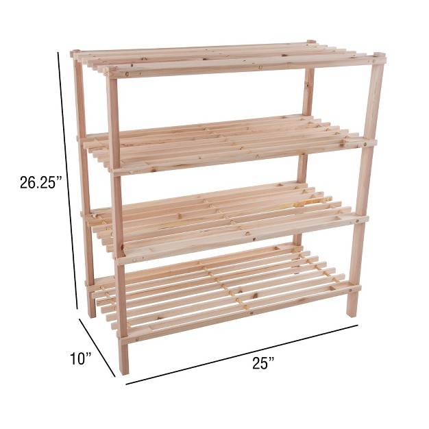 Hastings Home 4 tier Space saver Wood Shoe Rack And Storage Shelves