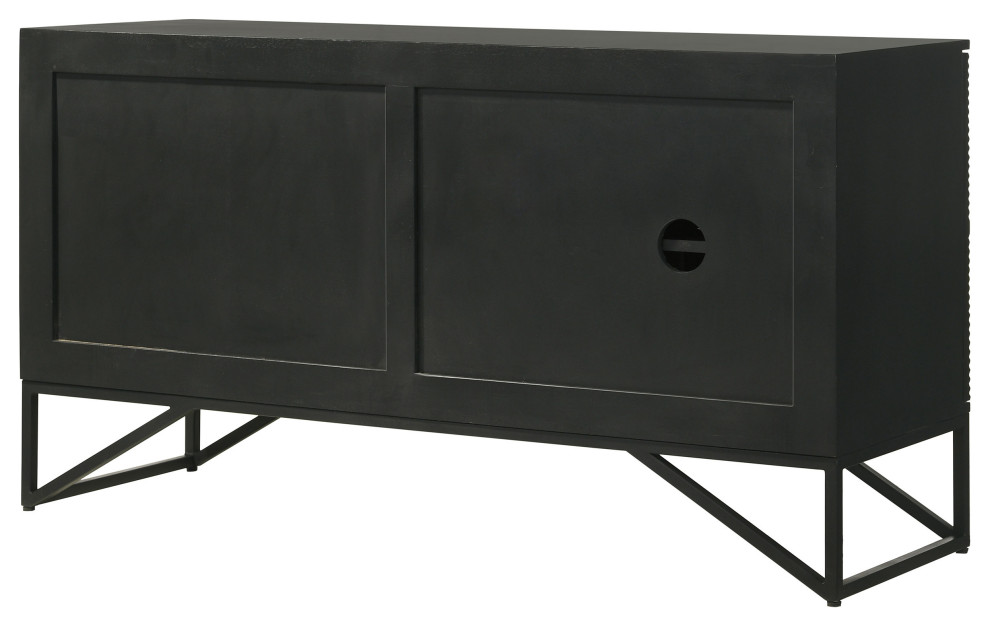 Riddell 3 door Accent Cabinet Black   Modern   Accent Chests And Cabinets   by Modon  Houzz