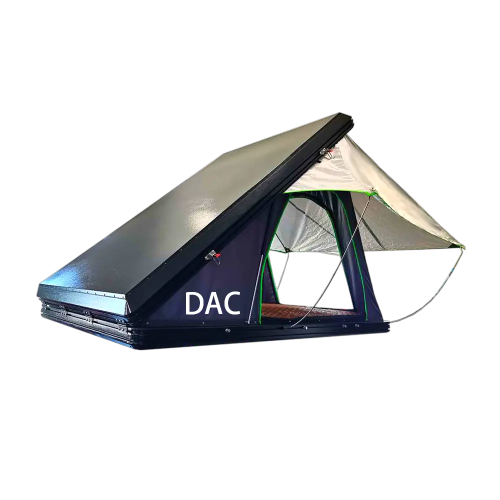 Outdoor hiking self driving roof top tent for camper aluminum hard shell roof top tent waterproof