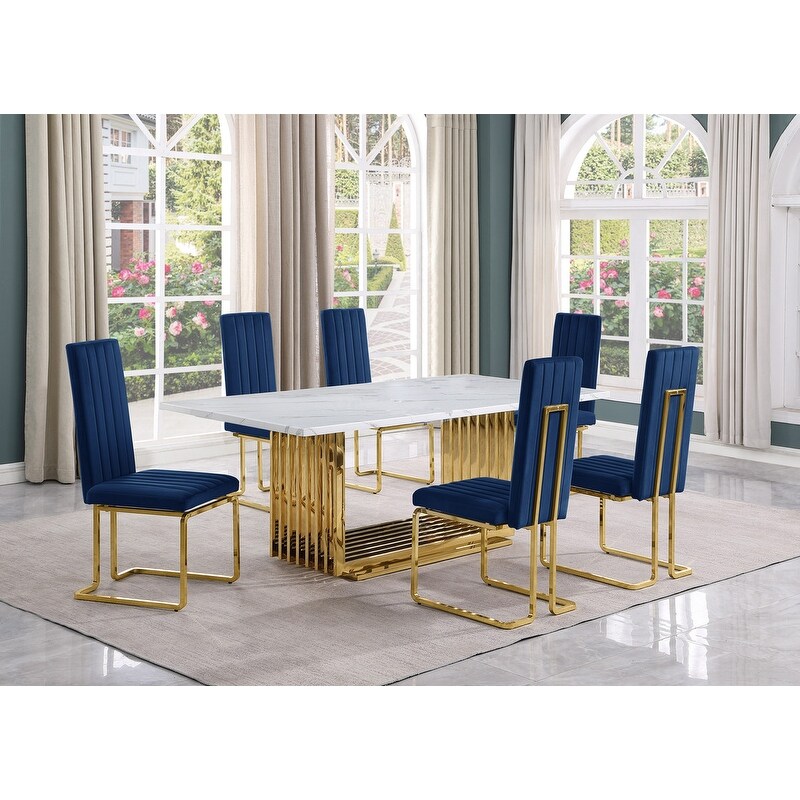 Best Quality Furniture D312/3 SC340 7 Dining Set with 79\