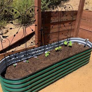 vego garden 17 in. 6-In-1 Modular British Green Metal Raised Garden Bed Kit VB6N117BG