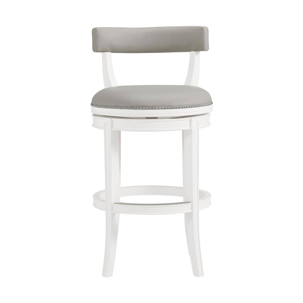 Alaterre Furniture Hanover White and Gray Swivel Bar Height Stool (2-Pack) with Cushioned Seat ANHN02PDCR2