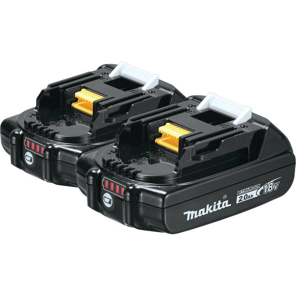 Makita 18V LXT Lithium-Ion Compact Battery Pack 2.0Ah with Fuel Gauge (2-Pack) BL1820B-2