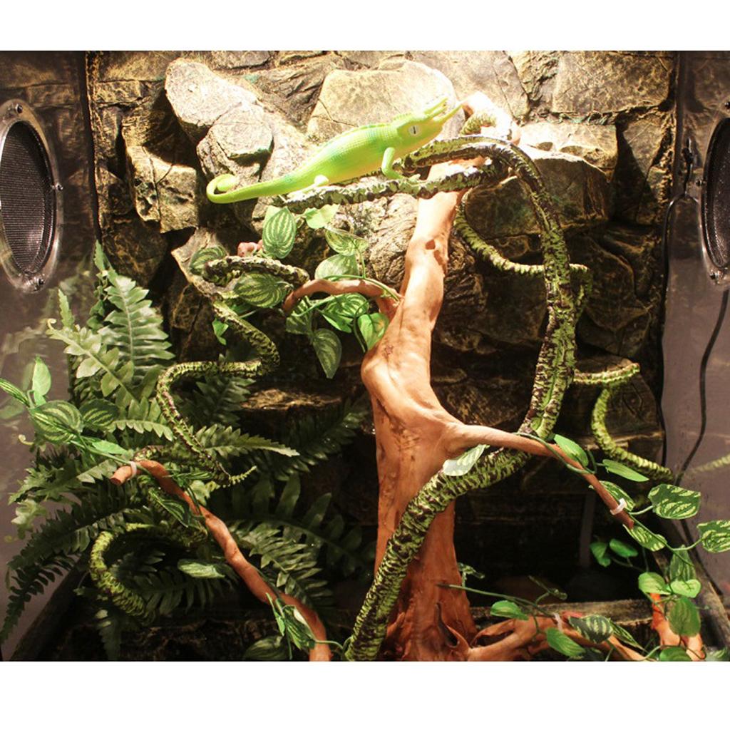 155cm/5.08ft Reptile Vivarium Realistic Decor For Gecko Geckos Climbing