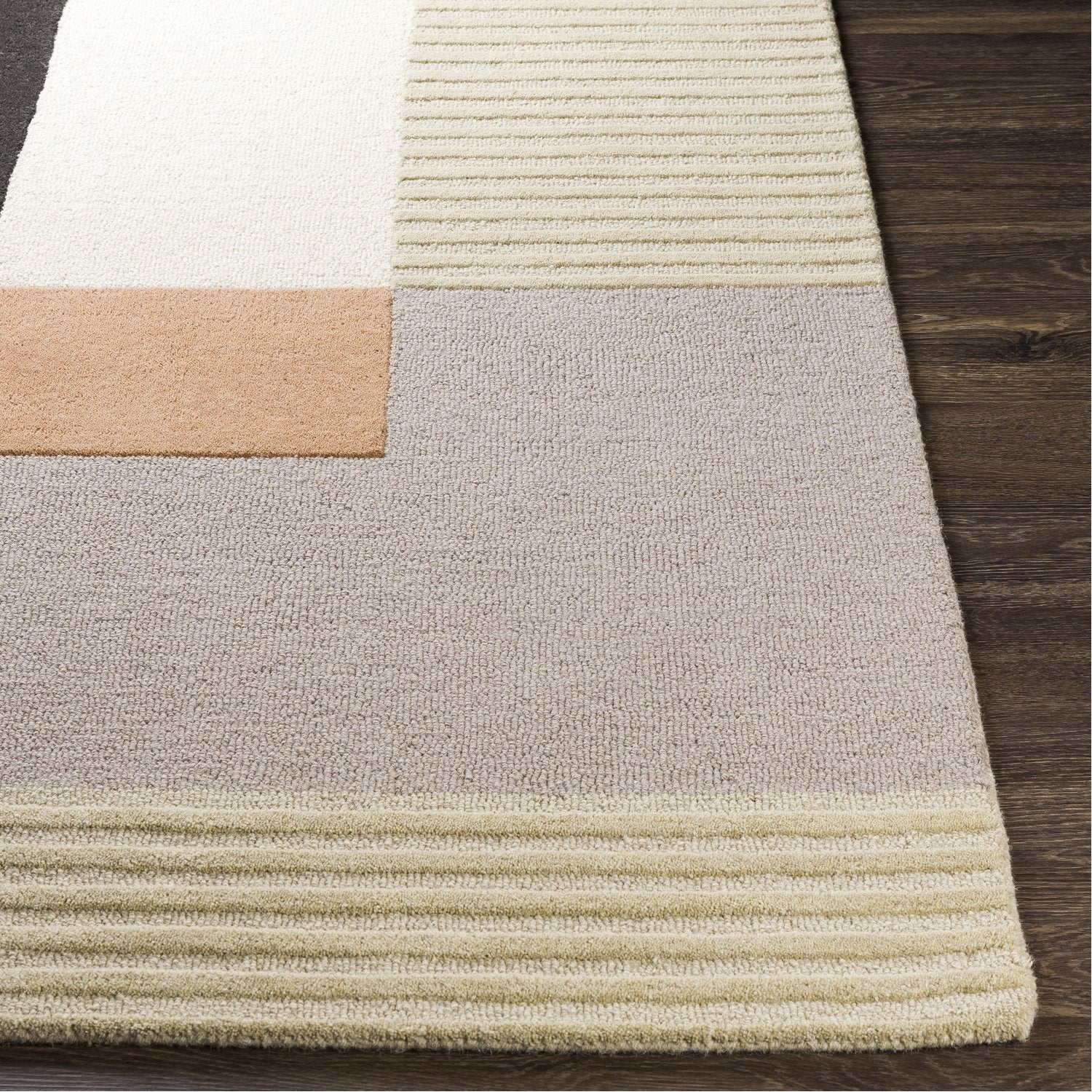 Emma Hand Tufted Rug in Khaki, Taupe, Charcoal, Camel