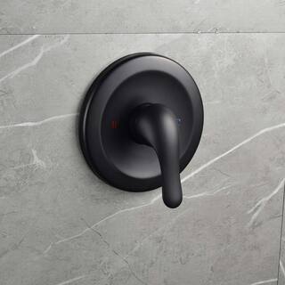 GIVING TREE Single-Handle 5-Spray Patterns Tub and Shower Faucet in Matte Black (Valve Included) RMHDFAUC0021