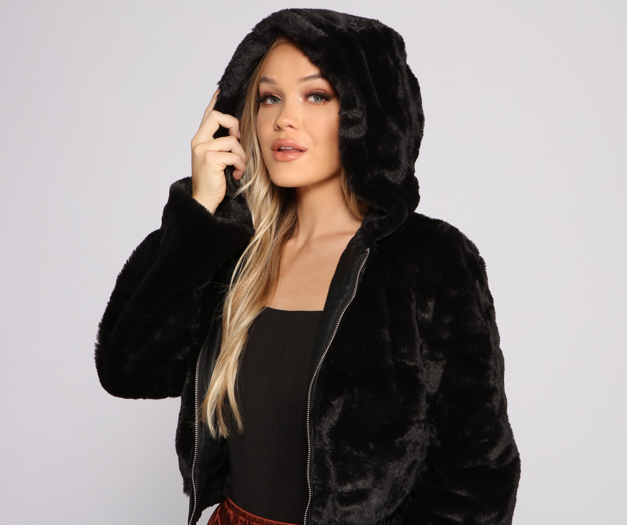 Faux-Ever Trendy Hooded Jacket