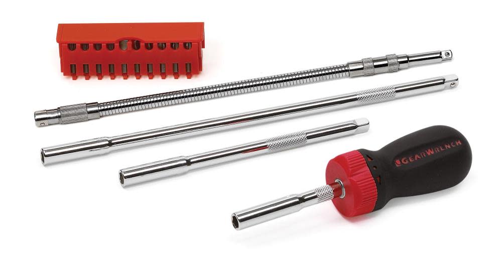 15 pc Stubby Handle Ratcheting Screwdriver Set ;