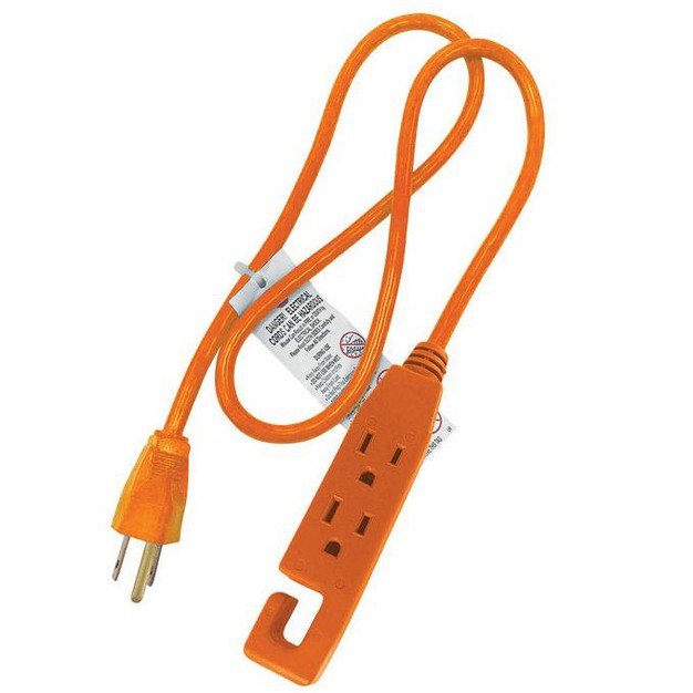 Projex Indoor 3 Ft L Orange Extension Cord 14 3