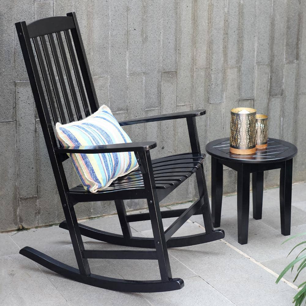 Cambridge Casual Thames Black Wood Outdoor Rocking Chair