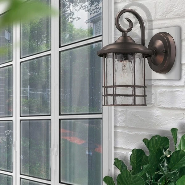 1-Light Outdoor Wall Light with Oil Rubbed Bronze (Set of 2) - 9.8*5.5*7.5 Shopping - The Best Deals on Outdoor Wall Lanterns | 38989481