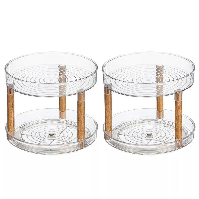 Nate Home by Nate Berkus Plastic/Wood 9 Turntable Spinner - 2 Pack