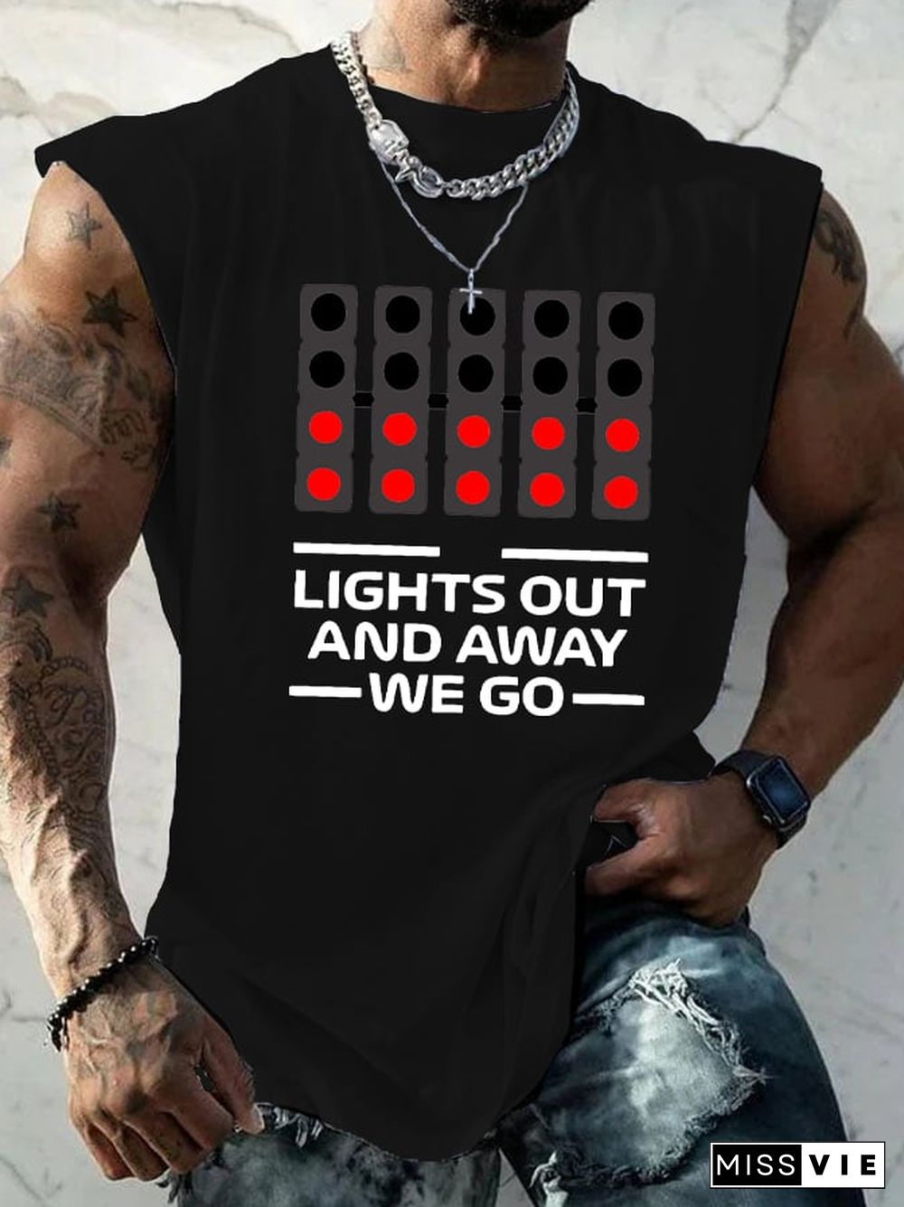 Men's Lights Out And Away We Go Tank Top