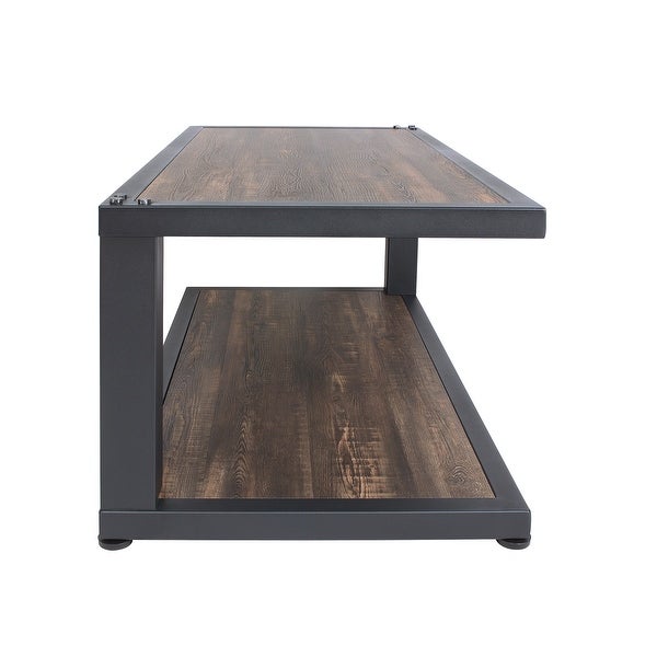 Furniture of America Farrow Dark Walnut and Sand Black Coffee Table