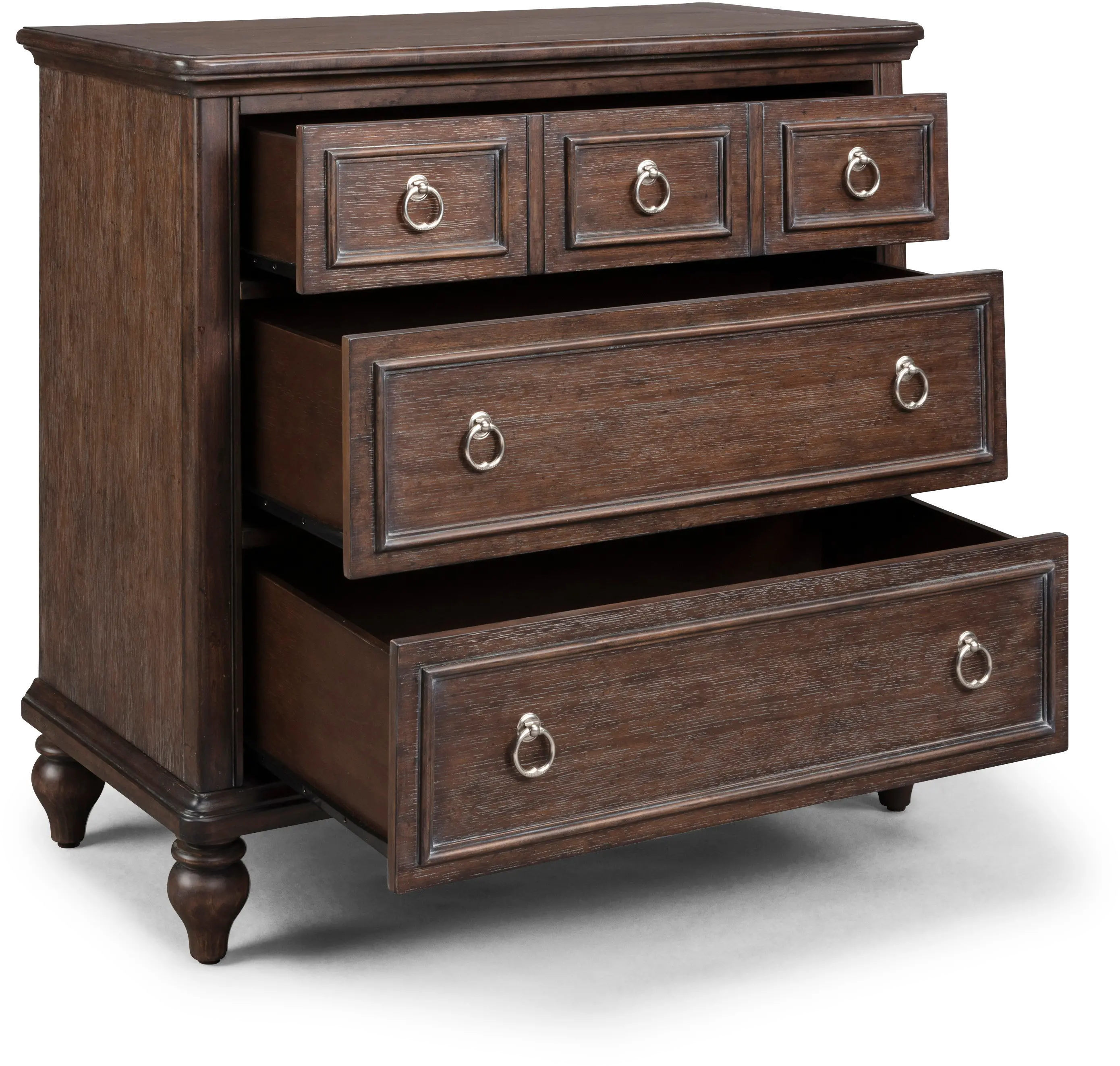 Classic Dark Brown Oak 3 Drawer Chest - Southport