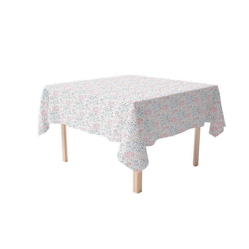 Square Tablecloth， 100% Cotton， 60x60， Fireworks Doodle