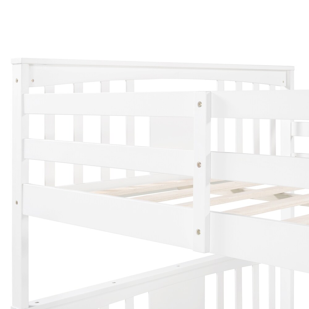 Full over Full Solid Pine Bunk Bed with Legs 79.6\