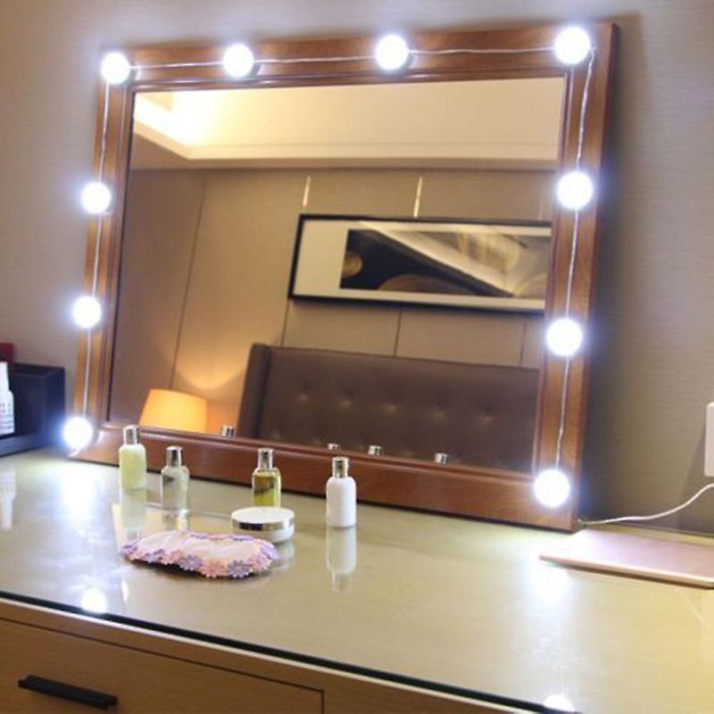 10 Led Dimmable Mirror Light Usb Power Supply 7000k Light Bulb String For Makeup Dressing Table