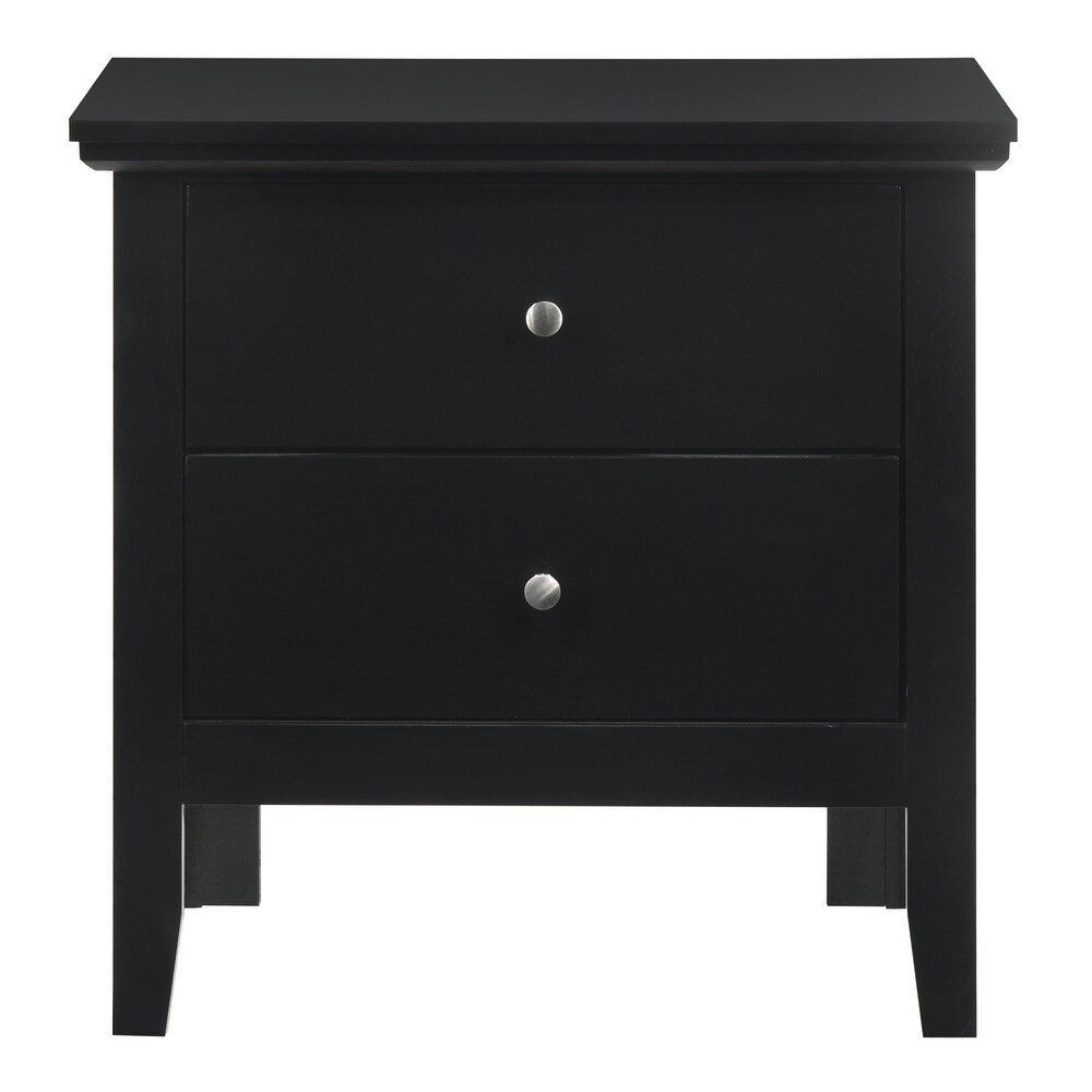 Primo Transitional Wood 2 drawer Nightstand Table  24\