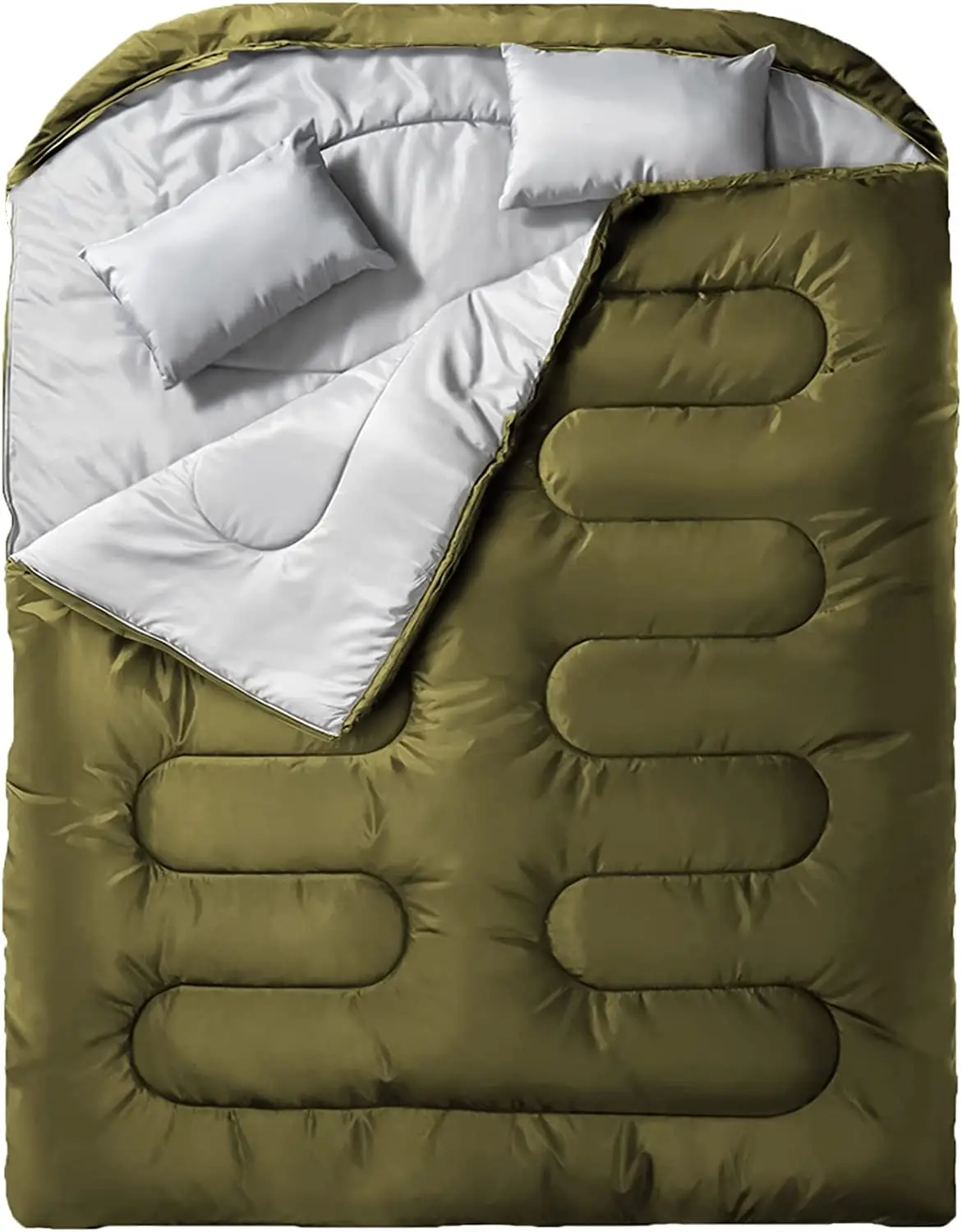 XL Size Two Person Sleeping Bag Double Sleeping Bag for Adults Mens with Pillow for  Season Camping Hiking